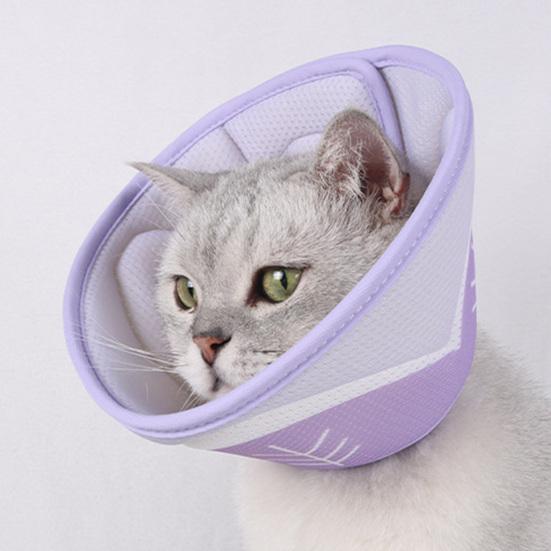Pet Collar Adjustable Soft Cat Recovery Collar Comfortable Breathable Pet Cone Collar for Post-Surgery