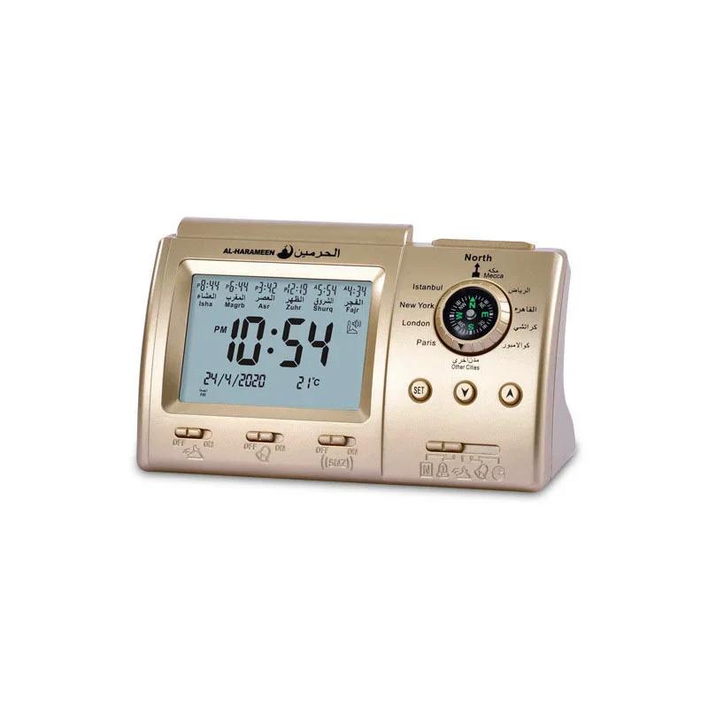 Часы Azan с напоминанием о молитве Мечеть светодиодный цифровой будильник Исламский мусульманский календарь Температура Домашнее украшение Подарок