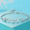 Shiny Female Crystal Bracelets for Women Jewelry Trendy 925 Silver Girls Bracelets Accessories Lady Valentine's Gift