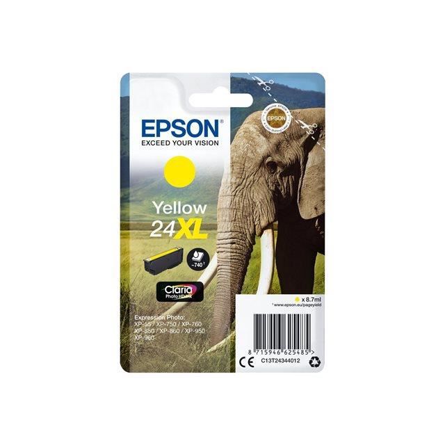 Epson Картридж с чернилами T2434 XL Желтый - Слон (C13T24344012)