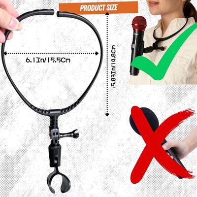 Свободный держатель для микрофона на шею с регулируемым зажимом, изготовленный из прочного материала, эргономичный дизайн для сценических исполнителей