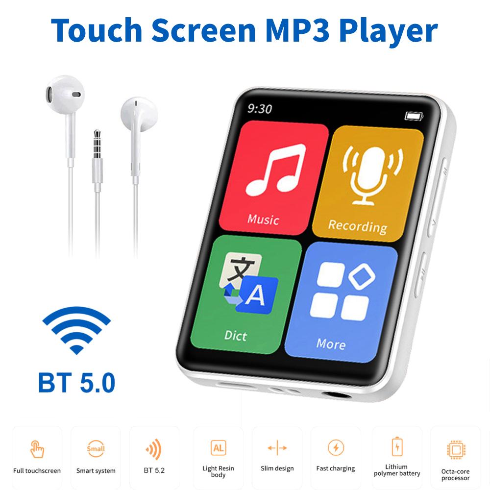 Новый MP3-плеер 2025 года Bluetooth 5.2 MP4 Музыкальный плеер 1,77-дюймовый сенсорный экран Музыкальный плеер с FM-радио Спортивный Walkman До 128 ГБ