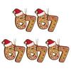 Christmas Ornament Acrylic Gingerbread Number 67 Pendant with Hat Festive Xmas Tree Decoration Holiday Gift