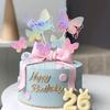 1 Set Butterfly Design Cake Decoration Anti-fall Fashionable Happy Birthday Use Easily Baking Insert Card