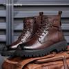 Модные мужские зимние ботинки Fashion Golden Sapling, модная обувь на платформе, ретро кожаные туфли, мужские рабочие ботинки, повседневная обувь, chaussure hommes, zapatos