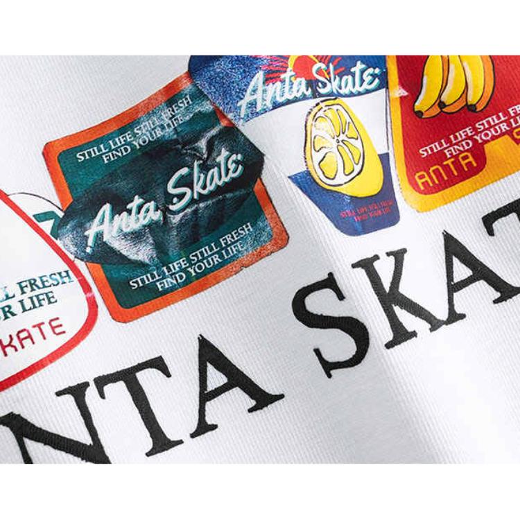 Anta Удобная дышащая универсальная футболка с круглым вырезом и коротким рукавом с надписью для мужчин, цвет «белоснежный» 152528136-1