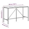VidaXL Bar Table and Gray Glass Top 180x70x110 Cm Poly Rattan 362592