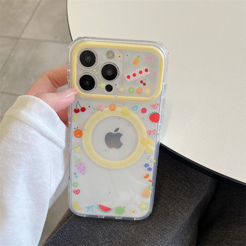 Магнитный держатель для фруктов с пайетками для чехлов iPhone 17/16 Pro Max/15/14