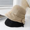 Spring Summer Sun Hats For WomenWomen's Bucket Hat With Bow Solid Color Foldable Cloth Korean Style Lady Travel Casual Fashion