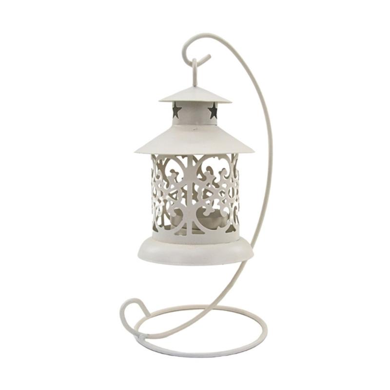 Moroccans Wrought Iron Hanging Candle Lanterns Tealight Holders With Intricate Cutout Pattern For Romantics Home Decors