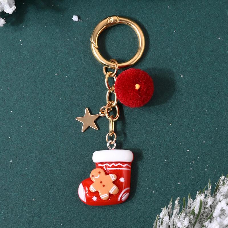 Рождественская елка Санта Клаус Брелоки Шарм для сумки для женщин Изысканная подвеска для сумки Брелок для ключей от машины Ювелирное изделие Рождественский подарок