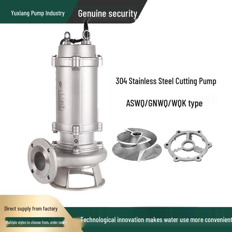 GNWQ Stainless Steel High-Temperature Resistant Submersible Sewage Pump with Cutter