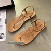 Модные женские сандалии, сексуальные римские пляжные шлепанцы с клипсой на носке, лето 2024, новые модные туфли на плоской подошве для женщин Zapatos Mujer
