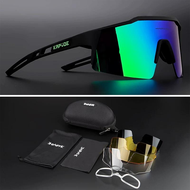 Kapvoe Glasses for Riding Polarized Outdoor Sports Sunglasses Men and Women Running Bicycle Windproof Myopia Goggles