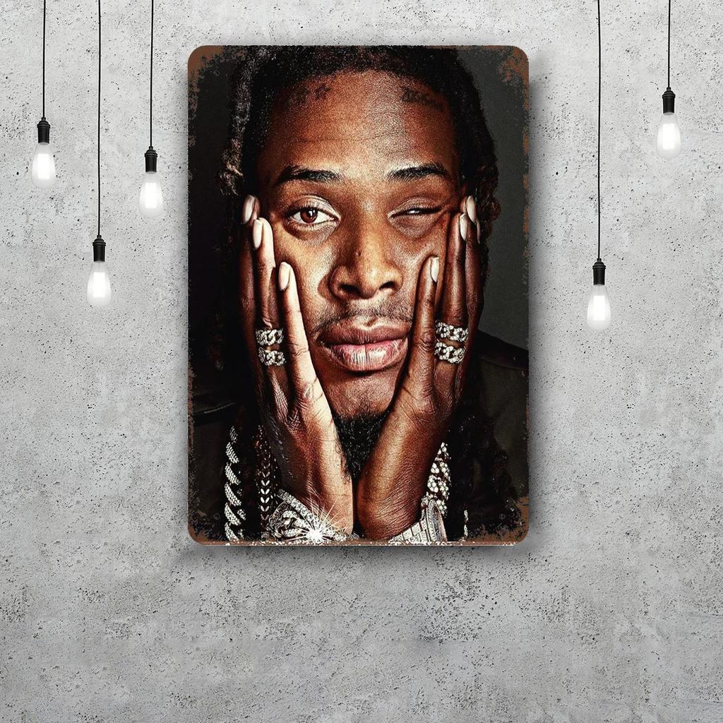 Винтажная жестяная табличка Fetty Wap Декор для дома Настенный декор Искусство Настенное панно Украшение комнаты Декор Ретро Металлическая табличка Постеры для бара