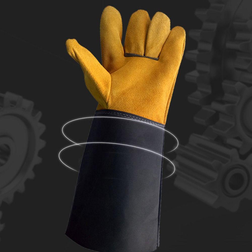 Wear-resistant Cowhide Welding Gloves Fire Protection Welder Work Gloves  Safety Protection