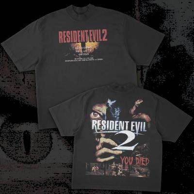 Ретро Футболки в стиле Resident Evil Уличная одежда Хип-хоп Футболки Resident Evil Мужские Женские Оверсайз 90-е Футболки с Леоном Кеннеди Унисекс Одежда