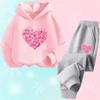 Girls Autumn Spring 2pcs Casual Cotton Hoodie+pants Sports Suits Teenage Kids Korean Style Outfits Children Cute Clothing Sets