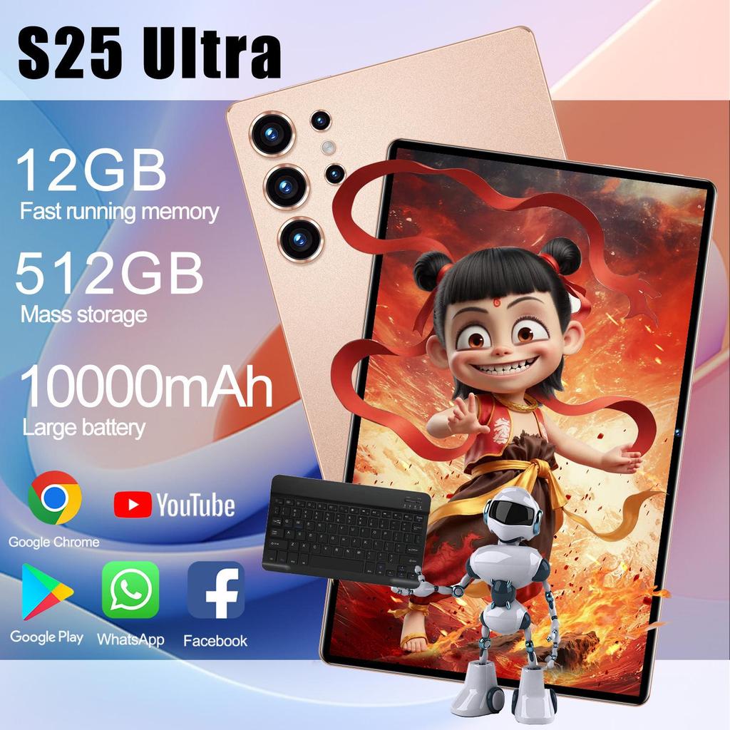 Планшет S25 Ultra 5G со слотом для SIM-карты, магазином Google Play, поддержкой видеозвонков и фотосъемки