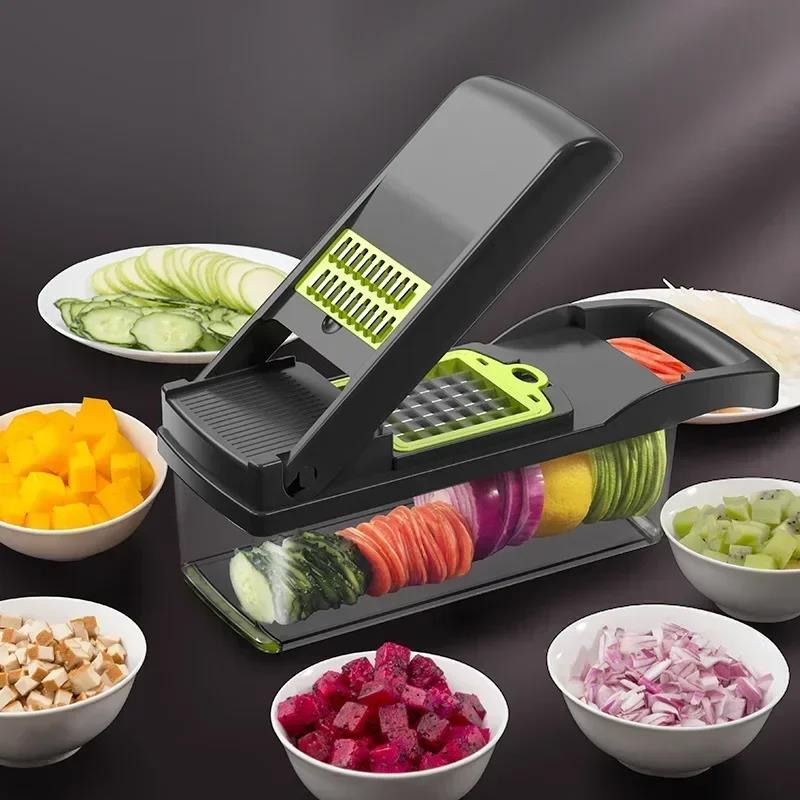 16-in-1 Slicer for Kitchen - Vegetable Chopper Onion Potato Food Veggie Fruit Slicer and Cutter with Container Kitchen Gadgets7