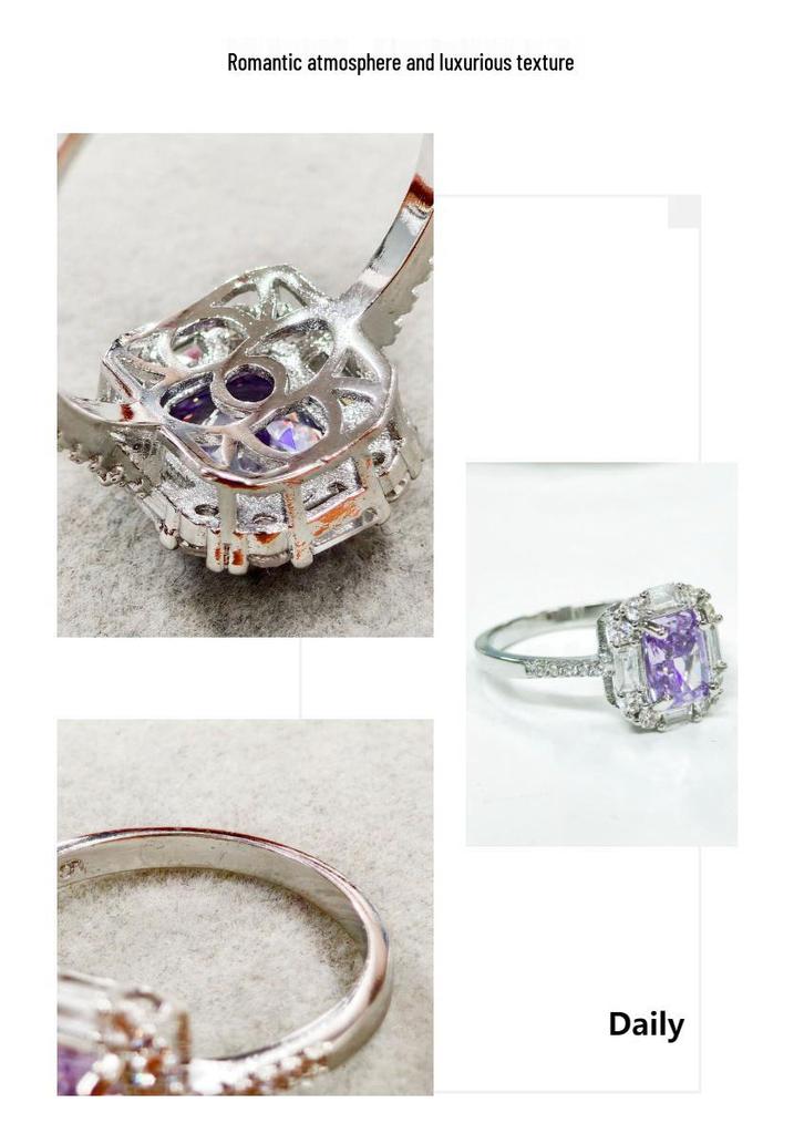 Gessen Jewelry Роскошное прямоугольное кольцо с инкрустацией бриллиантами