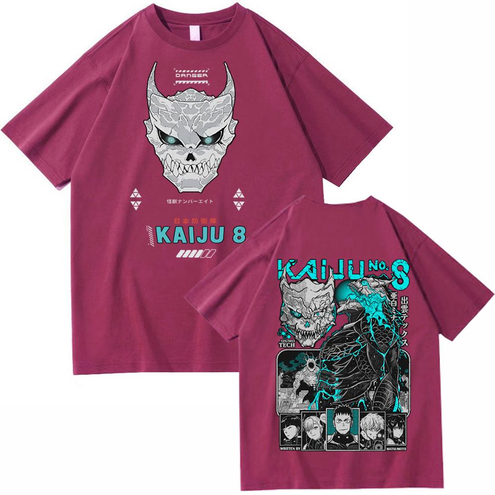 Аниме Футболка Kaiju No 8 Харадзюку Круглый вырез Повседневная футболка