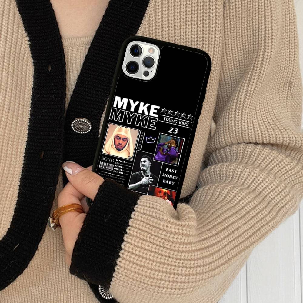 Myke Towers Rapper PC+TPU Phone Case For IPhone 11 12 13 14 15 16 17 Plus Pro Max Cover