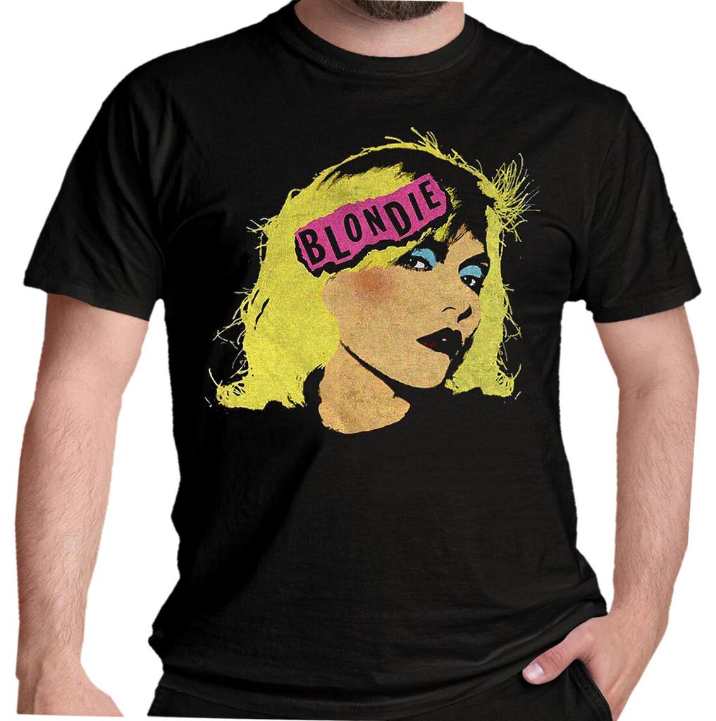 Футболка Blondie Официальный Панк Логотип Мужская Рок Футболка Дебби Харри Черная