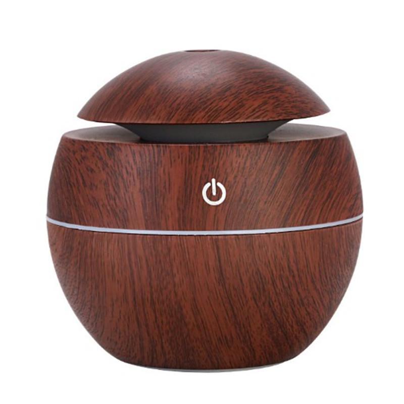 Увлажнитель воздуха Mushroom Wood Grain 200 мл: Бесшумная, красочная ароматерапевтическая ваза для увлажнения в спальне