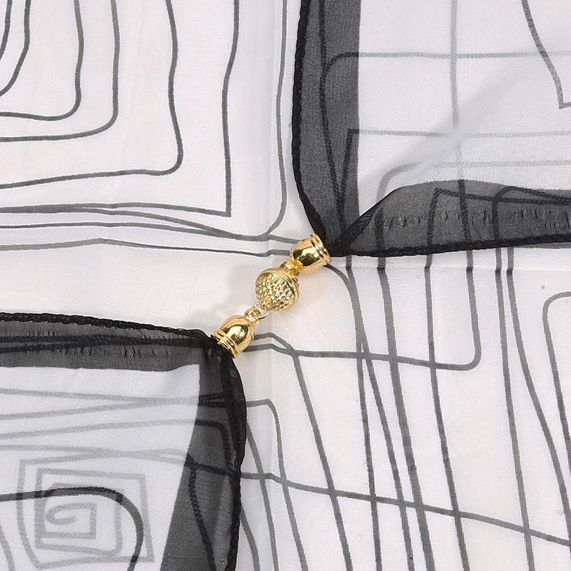 Women Elegant Square Scarf Wraps Neck Magnetic Buckle Scarf Cross Scarves Triangle Scarf Cross Neckerchief Scarf for Autumn Winter