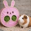 Practical Suspended Type Rabbit Hay Bag Bunny Shaped Cartoon Hamster Feeding Bag Chew-Proof Hay Hanging Pouch Small Pets