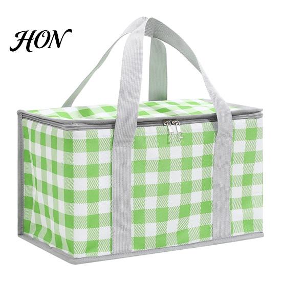 Camping Lunch Bag Insulated Picnic Bag, Foldable Thermal Basket for Outdoor, Heavy Aluminum Frame Duty Foil Cooler Food, Accessory