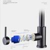 Stainless Steel Kitchen Faucet Single Hole Pull Out Spout Kitchen Sink Mixer Faucet Flow Spray Head 360° Swivel Cleaning Faucet