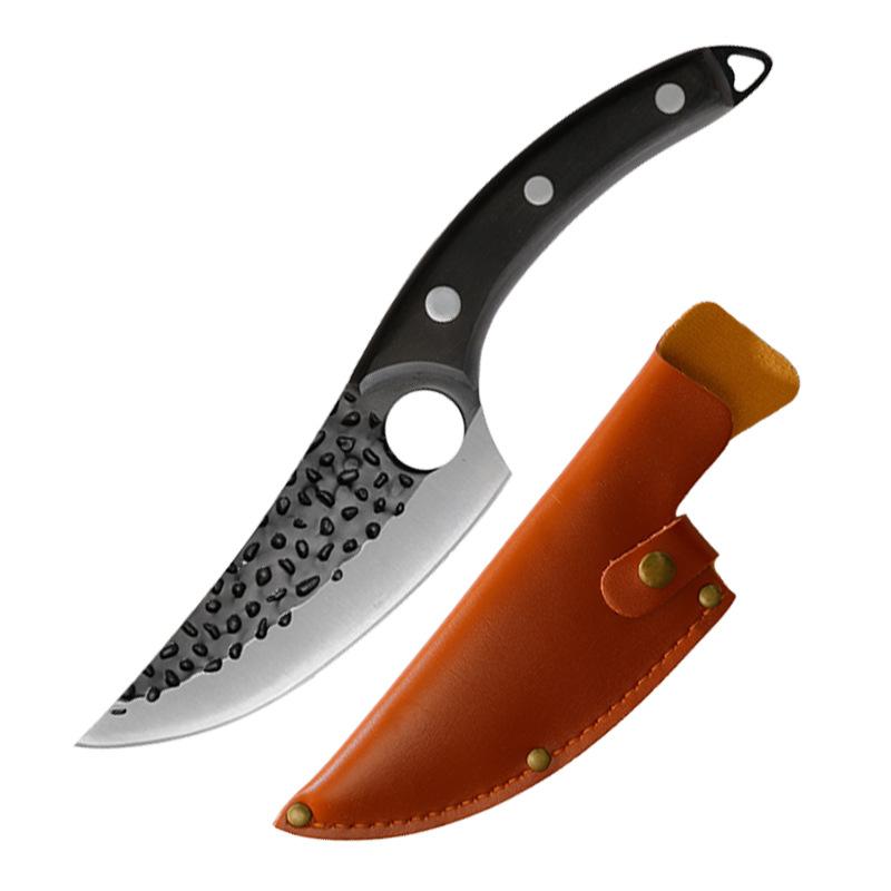 Японский нож для мяса из углеродистой стали с деревянной ручкой Полный нож Chef Tan