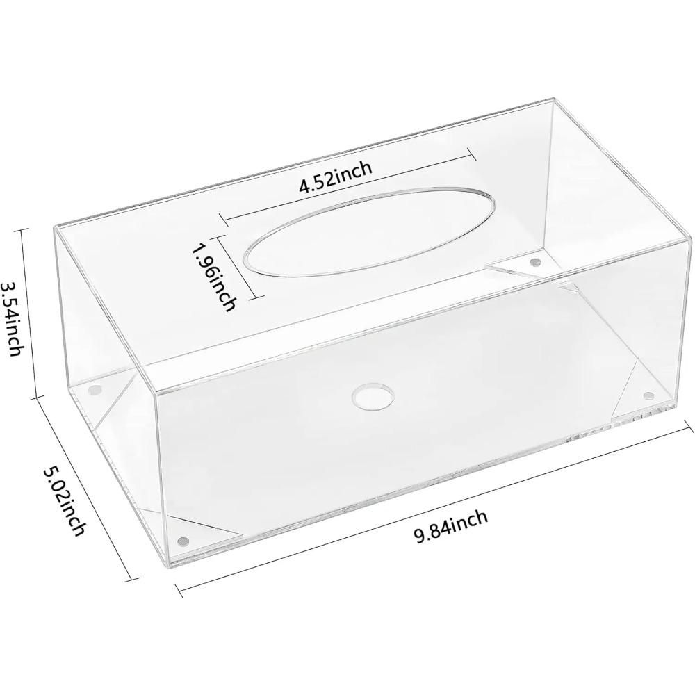 Акриловые чехлы для коробок с салфетками с магнитным основанием, органайзеры для сушилок и масок для ванной комнаты, офиса, автомобиля - белые прямоугольные