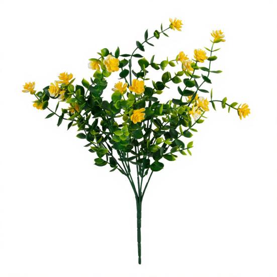 Искусственный цветок камелии с листьями эвкалипта 7-веточный искусственный цветок со стеблем, устойчивый к УФ-излучению, искусственное цветение, для украшения помещений и улицы, для свадебной вечеринки