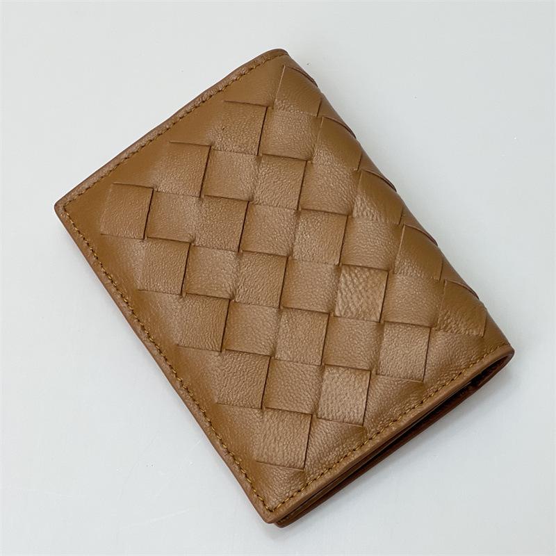 Handmade Woven Leather Wallet+folding Change Bag Card Holder Grid Sheepskin Business Fashion Card Holder Card Holder