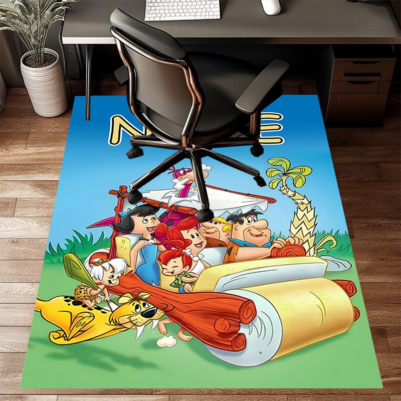 Custom Flintstone Mat Personalized Name, Polyester Washable Indoor Entryway Rug, Gift for Christmas, Easter, Thanksgiving Day
