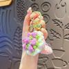 Cute Plush Crochet Bouquet Keychain Mini Hand-Knitted Simulated Flower Keychain Bag Hanging Pendant Lover Valentine'S Day Gift