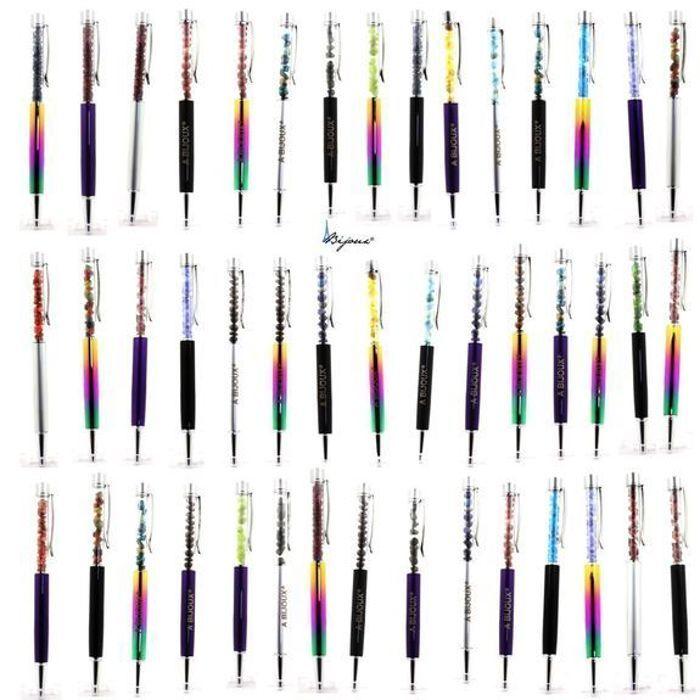 Pierres et Minéraux. Stylo minéraux Jaspe zèbre du Brésil. Couleur violet.