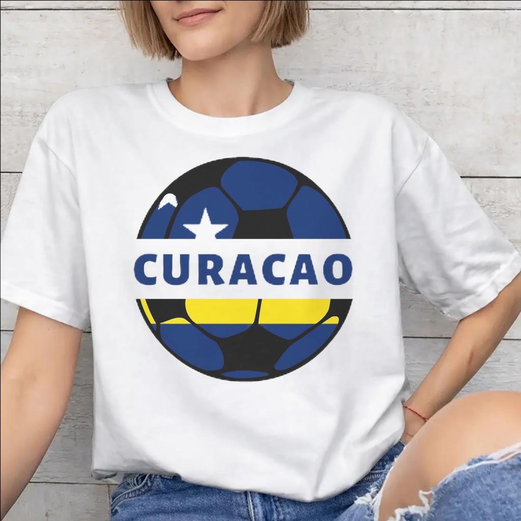 Unisex Unisex Graphic Printed Curacao Football T Shirt Tee 100 Cotton Tshirts Clothing