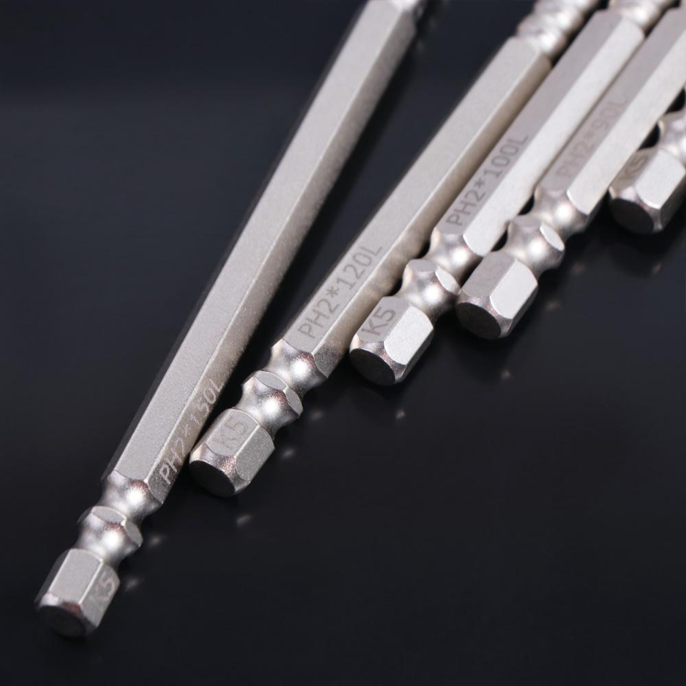 K5 Thread Magnetic Batch Head Impact Resistant Anti-Slip Cross Bit Alloy Steel High Hardness PH2 Screwdriver Bits