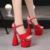 10369Series, каблук 17,5 см, платформа с рыбьим носком, платформа 8 см, пикантные босоножки на странном каблуке с круглым носком, модные модные босоножки LFD
