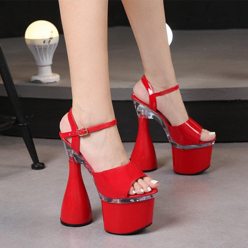 10369Series, каблук 17,5 см, платформа с рыбьим носком, платформа 8 см, пикантные босоножки на странном каблуке с круглым носком, модные модные босоножки LFD