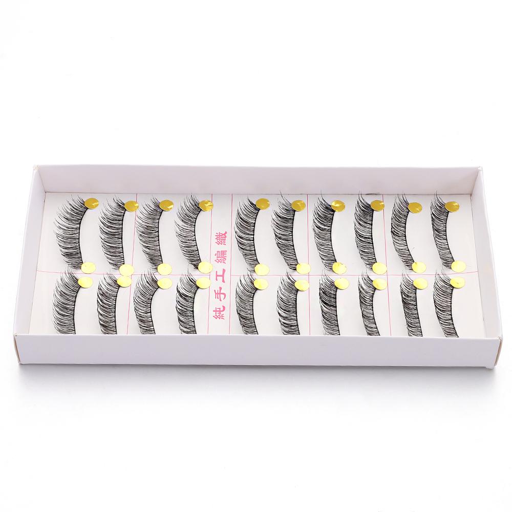 10 Pair Beauty Thick Natural False Eyelashes Makeup Tool Fake Lash Black