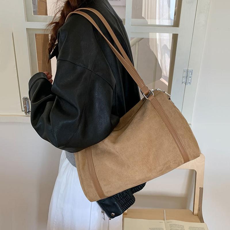 Модная женская наплечная сумка из искусственной замши, сумки кроссбоди, большая вместимость, матовая ПУ кожа, женские сумки-тоут