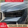 Для GEELY Monjaro 2023 2024 Защитная пленка для фар автомобиля из черного ТПУ, пленка для тонировки передних фар, наклейка для изменения цвета, аксессуары