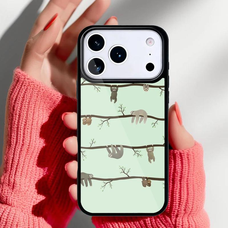 Милый ленивец Животные Чехол для телефона для iPhone 17 16 15 14 13 Pro Max Задняя крышка для 12 11 Pro Coque
