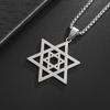 Ожерелье-подвеска в виде шестиугольника Давида Щита, мужская мода, из нержавеющей стали, кубинская цепочка, религиозные украшения