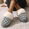 Мода Зима Новые Модные Круглые Головы Однотонные Большие Женские Хлопковые Тапочки Носить Толстую Подошву Удобная Женская Обувь На Открытом Воздухе